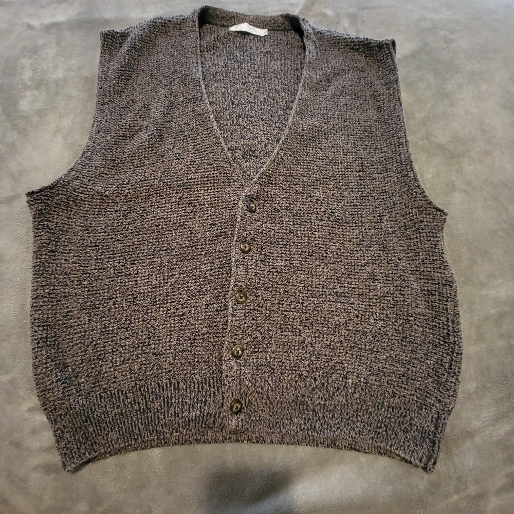 Vintage sweater vest buttons men's XL